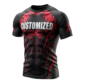 Hot Sale Custom BJJ Rash Guard Manufacturer Factory <b>Men</b> Sublimation Printed Rash Guard MMA Rash Guards - Product Image 1