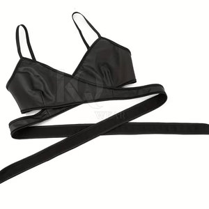 Sujetador Deportivo de Cuero Genuino para Mujer, Talla Grande, Ligero, de Alta Sujeción, Transpirable, de Secado Rápido, Ecológico, con Logotipo Frontal, Premium - Product Image 3