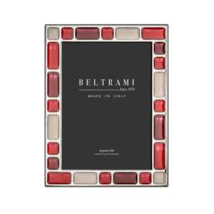 Cadre photo horizontal en bois plaqué argent Beltrami, rectangle 9x13 cm, modèle BE11060-3XRS, fabriqué en Italie - Product Image 1