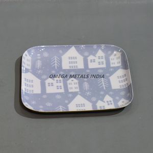 Élégant plateau de service noir au design de Noël pour les friandises de vacances et l'affichage de la décoration - Product Image 2