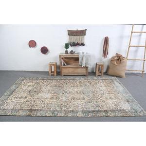 Alfombra de 5.2x9 pies, Alfombra Vintage Grande, Alfombra con Borde Azul - Product Image 3