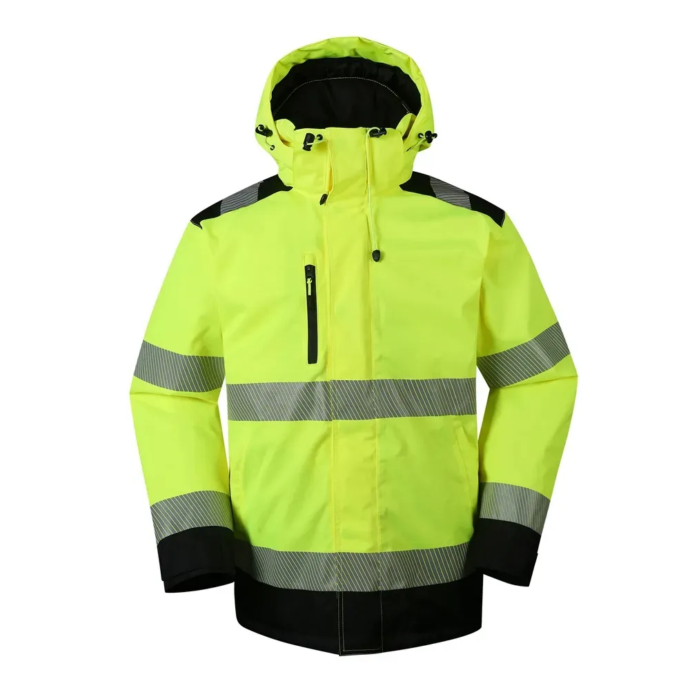 מעילי עבודה Hi Vis סגנון מותאם אישית עם נראות גבוהה להבה מעיל בטיחות ללבוש עבודה עמיד למים Hi Vis מעיל בטיחות בגדי עבודה OEM