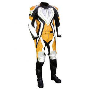 Traje de una pieza de cuero genuino para motocicleta de carreras de alta velocidad hecho a medida al por mayor - Product Image 2