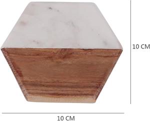 Posavasos Cuadrados Hechos a Mano de Madera Natural y Resina, Diseño Moderno y Elegante, 350 mm de Diámetro, para Hogar, Bar, Cocina, Comedor - Product Image 3