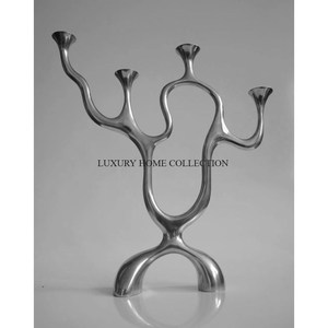 Ensemble De 2 Bougeoirs De Décoration De Table En Aluminium Argent Or Tendance Nouvelle Arrivée Bougeoirs Papillon À Bas Prix - Product Image 2