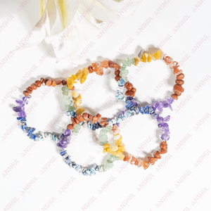 Bracelet en quartz naturel transparent à copeaux irréguliers, best-seller, pour la méditation, bijou tendance pour les soirées - Product Image 2