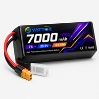 Batterie LiPo 25,9 V 7S 7000 mAh haute performance, haute décharge, pack de batteries au lithium polymère pour drone FPV, UAV, avion RC