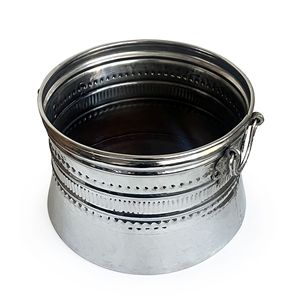 Cuenco de Espuma de Cobre Martillado a Mano con Asas de Latón de 20-25-30 cm, Cuenco Decorativo Color Níquel para Baños y Cocinas - Product Image 5