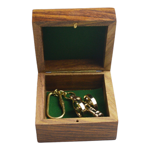 Llavero náutico de latón Diseño de archivos con caja de madera de forma cuadrada Acabado natural Decoración de mesa - Product Image 6