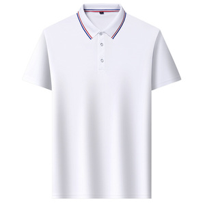 Polo à manches courtes ample d'été, sans repassage, à col slim, avec logo personnalisé OEM, broderie, imprimé, élastique, anti-boulochage - Product Image 1