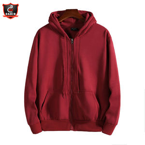 Sweat à capuche zippé pour homme de qualité supérieure 2025, couleur unie confortable, 100% coton, teinture unie, style hip-hop pour l'automne et l'hiver - Product Image 5