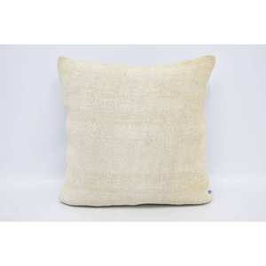 Oreiller en laine Kilim turc à rayures subtiles 28x28 pouces coussin décoratif tissé de conception de feuille Vintage moelleux de luxe pour une utilisation sur canapé - Product Image 1