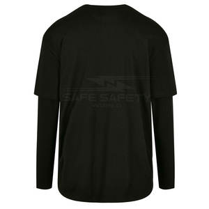 T-shirts unis 100% coton personnalisés pour hommes Design double couche respirant confortable et élégant - Product Image 2