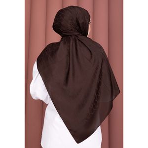 ชุดผ้าคลุมไหล่ลายแจ็คการ์ดสีน้ำตาลเข้มสำหรับชาวมุสลิม - Product Image 3