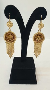 24K Gold Plated Trendy Ball Brass Jewelry <b>Set</b> Classic Tassel Pendant Necklace Earrings Bracelet <b>Ring</b> for <b>Women</b> Wedding Party - Product Image 3