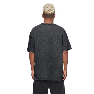 Polyester/coton Vintage lavé à l'acide coupe régulière T-Shirt homme 250 GSM respirant Anti-rides écologique séchage rapide court - Product Image 2