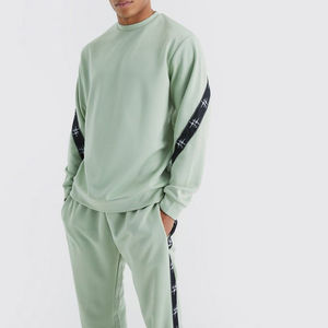 Derniers modèles uniques de survêtements pour hommes Sweat-shirt à col rond avec pantalon de survêtement en coton Survêtements lourds - Product Image 2