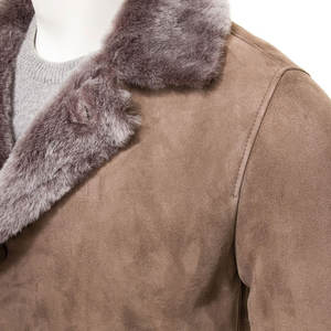 เสื้อโค้ทหนังแท้แขนยาวสำหรับผู้ชาย, เสื้อโค้ทหนังแท้สีพื้นปรับแต่งโลโก้ได้กันน้ำและกันลม - Product Image 6