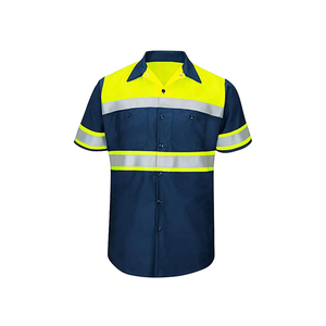 Hi Vis Construction Yellow Blue Color Long Sleeve Polo <b>Shirt</b> Workwear Reflective Safety Polo <b>T</b> <b>Shirt</b> With Reflective Tape - Product Image 3