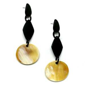 Pendientes de tuerca en forma de espada de perla de diamante de cuerno de búfalo Vintage, regalo de compromiso de fiesta de boda religiosa étnica por artesanía de media luna - Product Image 1
