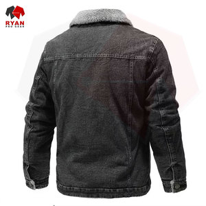 Veste en jean premium pour homme avec logo personnalisé, coupe classique, couture durable, streetwear décontracté pour toutes les saisons - Product Image 2