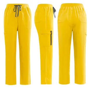 Precio de fábrica mejor elasticidad tela Spandex rayón poliéster manga corta cuello en V mujeres Scrub Set quirúrgico Hospital uniforme OEM - Product Image 5