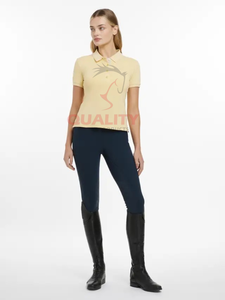 Top Ecuestre para mujer, camisa transpirable de verano, tela elástica ligera que absorbe la humedad, tops elegantes para montar a caballo - Product Image 3