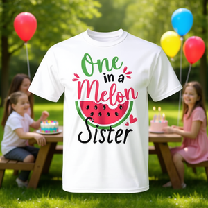 Maglietta promozionale coordinata per la famiglia per la prima festa di compleanno di una delle sorelle Melon Sister - Product Image 3