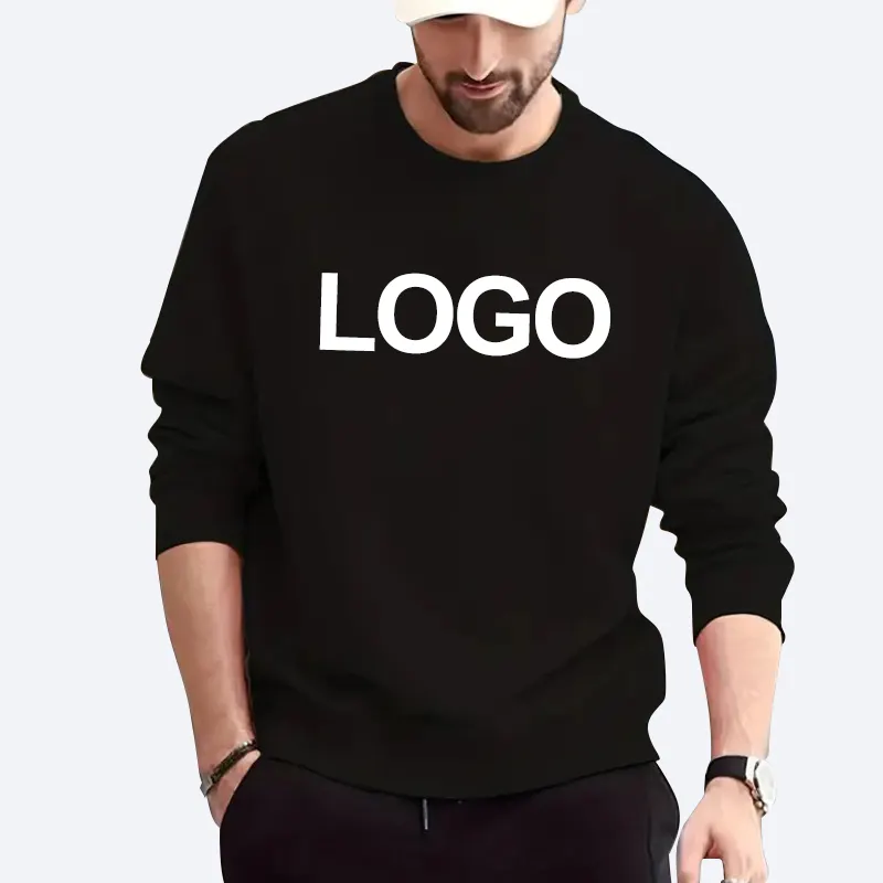 Fabricante de sudaderas personalizadas transfronterizo 2023 Amazon eBay gran oferta Sudadera de cuello redondo logotipo personalizado estampado hombres sudaderas con capucha