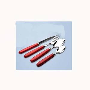 Stainless Steel Silver Plated Cutlery <b>Set</b> Christmas <b>Spoon</b> <b>Fork</b> & Knife with Long Round Teal Green & Golden Handle - Product Image 4