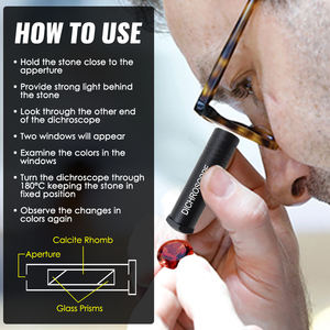 Dicroscopio de calcita de alta resistencia, herramienta de joyería y piedras preciosas de 15mm de diámetro, prueba gemológica, Gema tricóica para gemólogo - Product Image 4