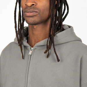 Fabricant de qualité supérieure à bas prix personnalisé 100% coton imprimé Boxy Fit sweats à capuche zippés surdimensionnés sweats à capuche lourds pour hommes - Product Image 6