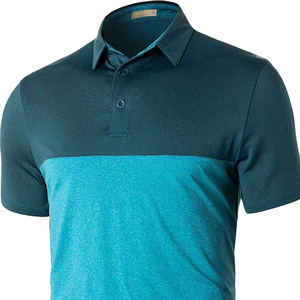 Vente en gros de t-shirt polo pour hommes à manches courtes coupe ajustée debout à trois panneaux chemise en coton respirant à manches courtes de qualité - Product Image 6