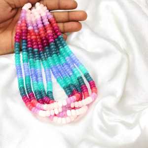 Cuentas de piedras preciosas de Rondelle lisas de cuarzo rosa de goma de mascar natural, cuentas de piedra pulida suelta de 8mm para fabricación de joyas al por mayor - Product Image 5