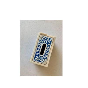 Boîte à mouchoirs décorative en os incrusté, rectangulaire, artisanat Hadiya Noor - Product Image 2