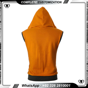 New Fashion <b>Men</b> Collection Gym <b>Sleeveless</b> <b>Hoodies</b> Gym Fitness Wear Stringer Workout <b>Hoodies</b> - Product Image 5
