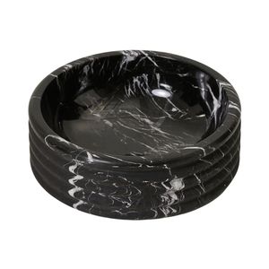 Plato de Frutas Tallado a Mano en Mármol Blanco Crema, Vetas Marcadas, Piedra Natural, Plato Redondo para Servir, Decoración Elegante para Mesa - Product Image 6