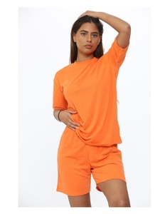 Fresh Fit OEM Custom Design Over Size T Shirt And Cycling <b>Shorts</b> Two Pcs Summer Sports Suit Custom Branding Logo - Product Image 5