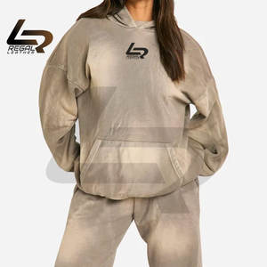 Sudadera con capucha de lana de gran tamaño para mujer OEM personalizada 2025 nuevo estilo callejero sólido suelto para invierno con cuello con capucha y logotipo frontal - Product Image 1
