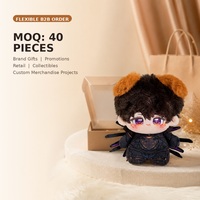 Poupée en peluche personnalisée de 10 cm, costume d'araignée, cheveux noirs, personnage fantastique, jouet en peluche doux, OEM ODM