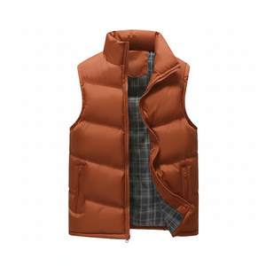 Chaqueta sin Mangas Acolchada para Hombre, Chaleco de Invierno Cálido y Aislado de Poliéster y Algodón con Cremallera, Marca Privada OEM, Chaqueta de Burbujas - Product Image 4