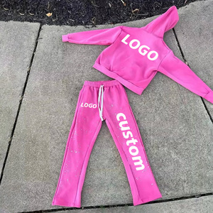 ชุดวอร์ม2ชิ้นสำหรับผู้ชายชุดวอร์มลำลองกางเกงผ้าคอตตอนสำหรับฤดูหนาวชุดวอร์ม2ชิ้นทรงหลวมออกแบบโลโก้ได้ตามต้องการ - Product Image 3