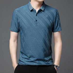 Polo de negocios para hombre, estampado de letras personalizadas, manga corta, 100% algodón, tejido lavado de talla grande, secado rápido - Product Image 1