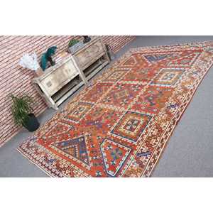 Tapis vintage, tapis turc 6,46x10 pieds, tapis persan en laine rouge - Product Image 1