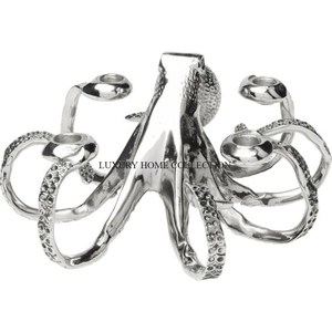 Manufacturer of Aluminum Mirror Polished Luxury <b>Candlestick</b> Holder Premium Quality <b>Large</b> Glass and Aluminum Light <b>Candlestick</b> - Product Image 4