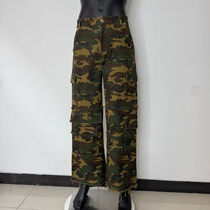 Pantalones Cargo Personalizados de Alta Calidad, Estilo Urbano, Camuflaje, Bolsillos de Carpintero, Pierna Ancha, Holgados, Desgastados, para Hombre - Product Image 2