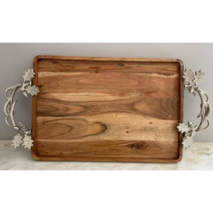 2025 Super Sell Plateaux de service en bois faits à la main avec forme rectangulaire et poignée en métal à vendre par les exportateurs - Product Image 3