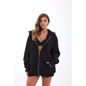 Sweat-shirt 6751 - Noir, tissu tricoté surdimensionné, respirant, coupe confortable - Product Image 1