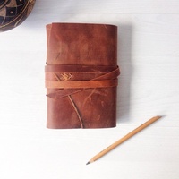Carnets élégants de format A5 A4 faits à la main en cuir véritable Journal blanc coton papier relié sangle couverture rigide 100 feuilles cahiers
