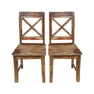 Élégante chaise d'appoint vintage en bois à dos croisé confortable imperméable pour salle à manger espace de vie école parc cuisine - Product Image 3